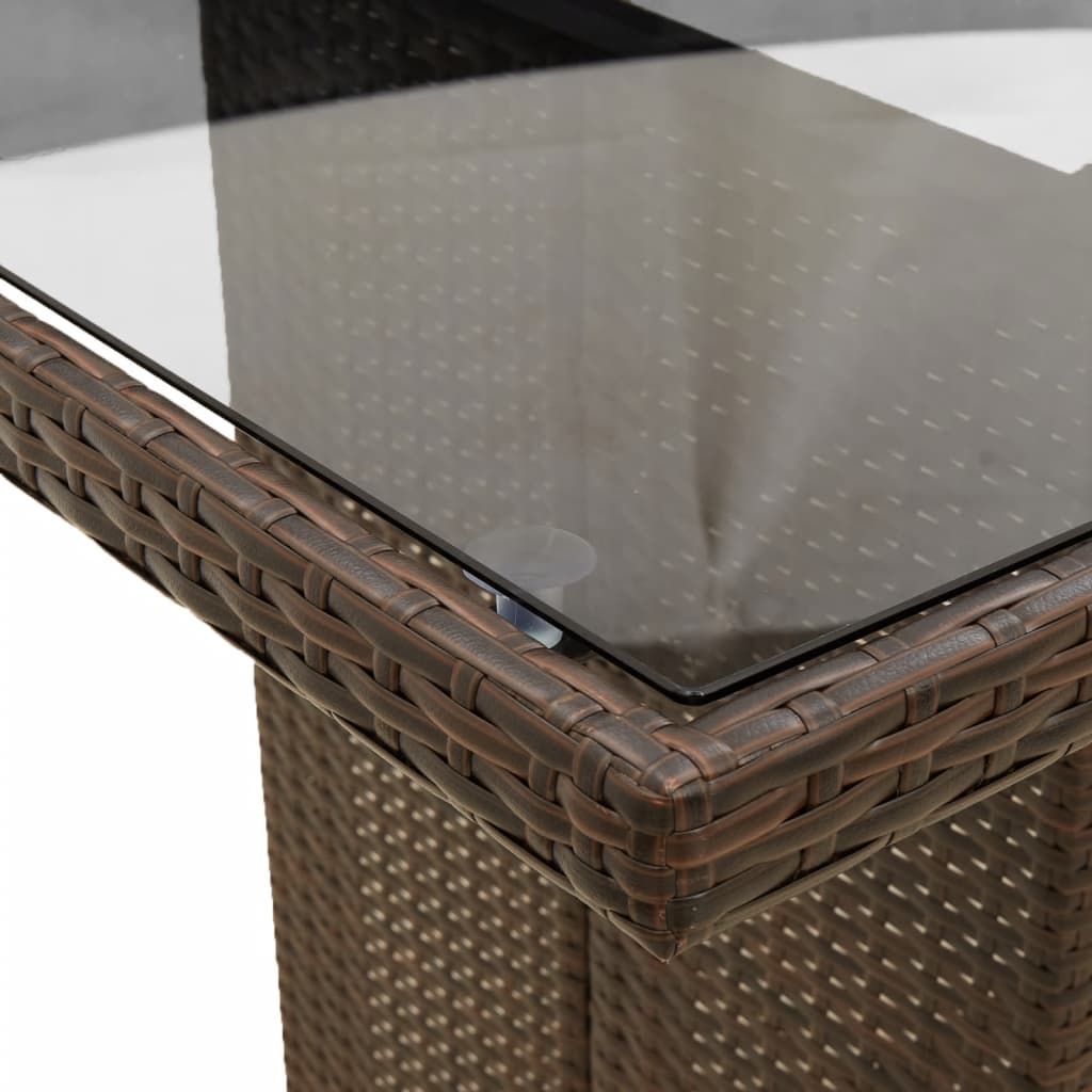Set da Pranzo da Giardino 9pz con Cuscini Marrone in Polyrattan | homemem39