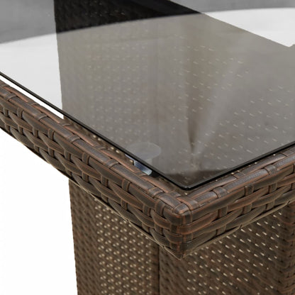 Set da Pranzo da Giardino 9pz con Cuscini Marrone in Polyrattan | homemem39