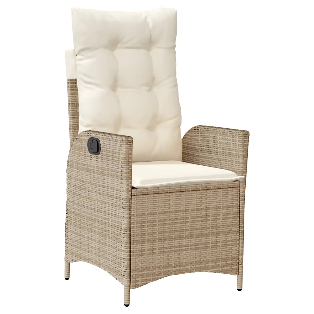 Set da Pranzo da Giardino 7 pz con Cuscini Beige in Polyrattan | homemem39