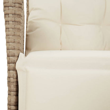 Set da Pranzo da Giardino 9 pz con Cuscini Beige in Polyrattan | homemem39