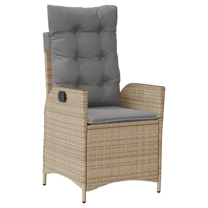 Set Pranzo da Giardino 9 pz con Cuscini Beige Misto Polyrattan | homemem39