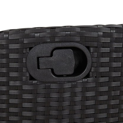 Set da Pranzo da Giardino 9 pz con Cuscini Nero in Polyrattan | homemem39