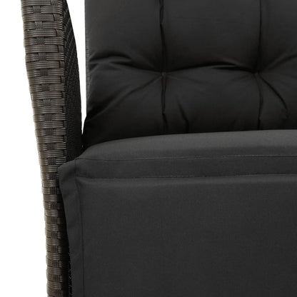 Set da Pranzo da Giardino 9 pz con Cuscini Nero in Polyrattan - homemem39