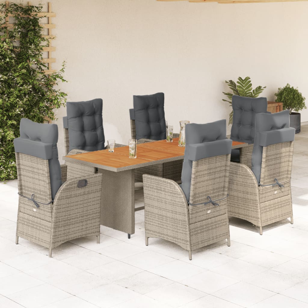 Set da Pranzo da Giardino 7 pz con Cuscini