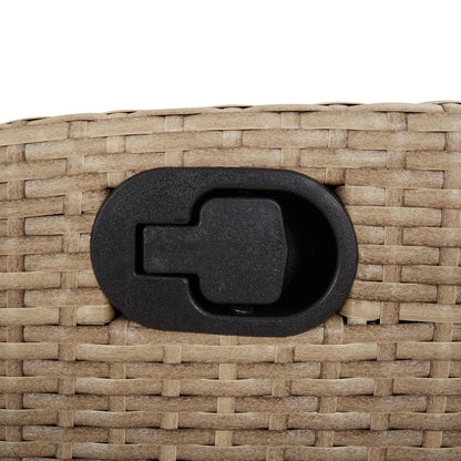 Set da Pranzo da Giardino 7 pz con Cuscini Beige in Polyrattan | homemem39