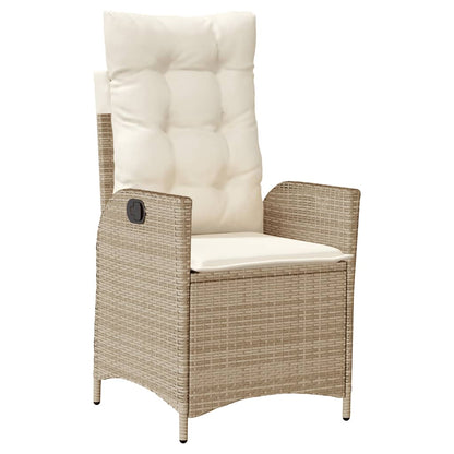 Set da Pranzo da Giardino 9 pz con Cuscini Beige in Polyrattan | homemem39