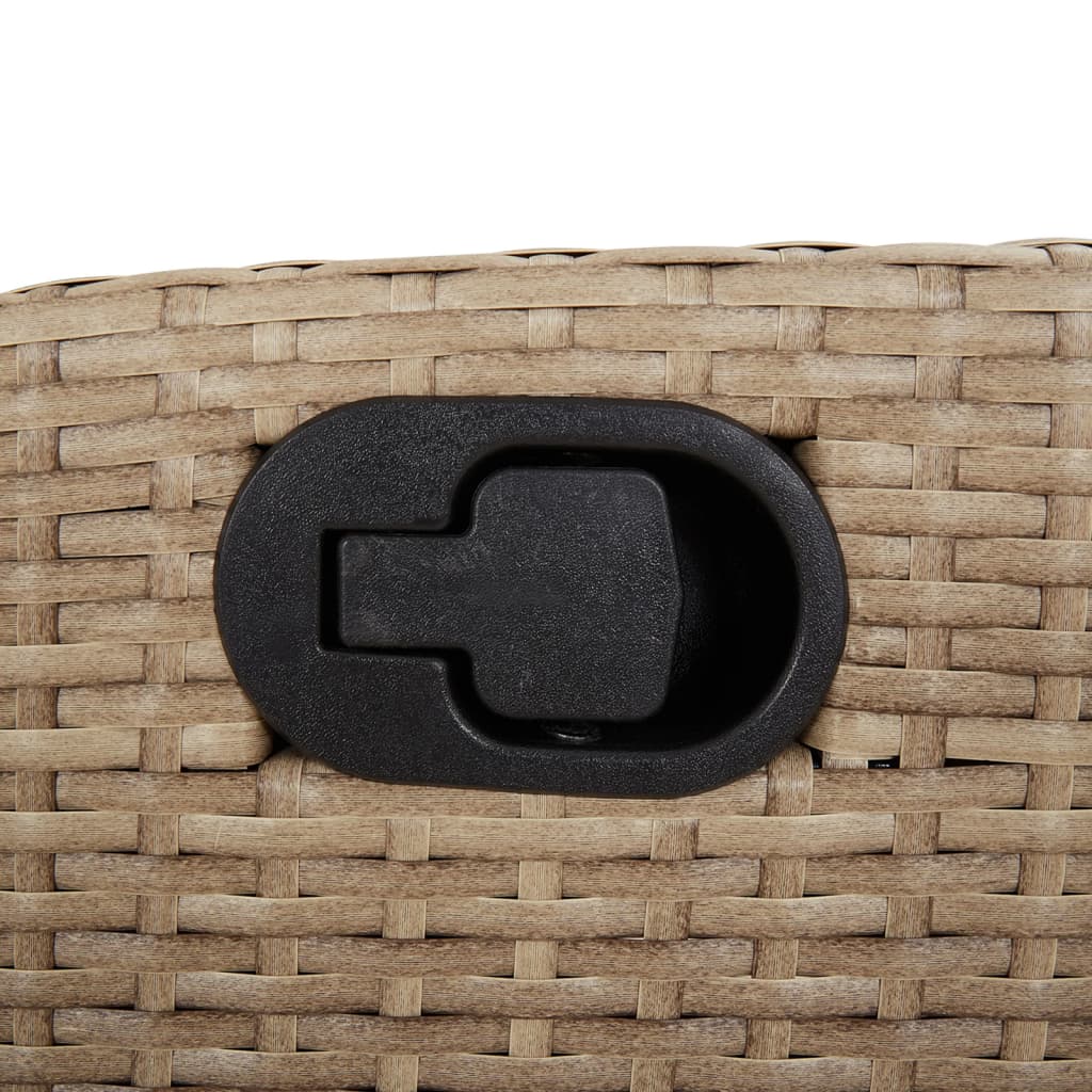 Set da Pranzo da Giardino 9 pz con Cuscini Beige in Polyrattan | homemem39