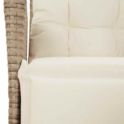 Set da Pranzo da Giardino 9 pz con Cuscini Beige in Polyrattan | homemem39