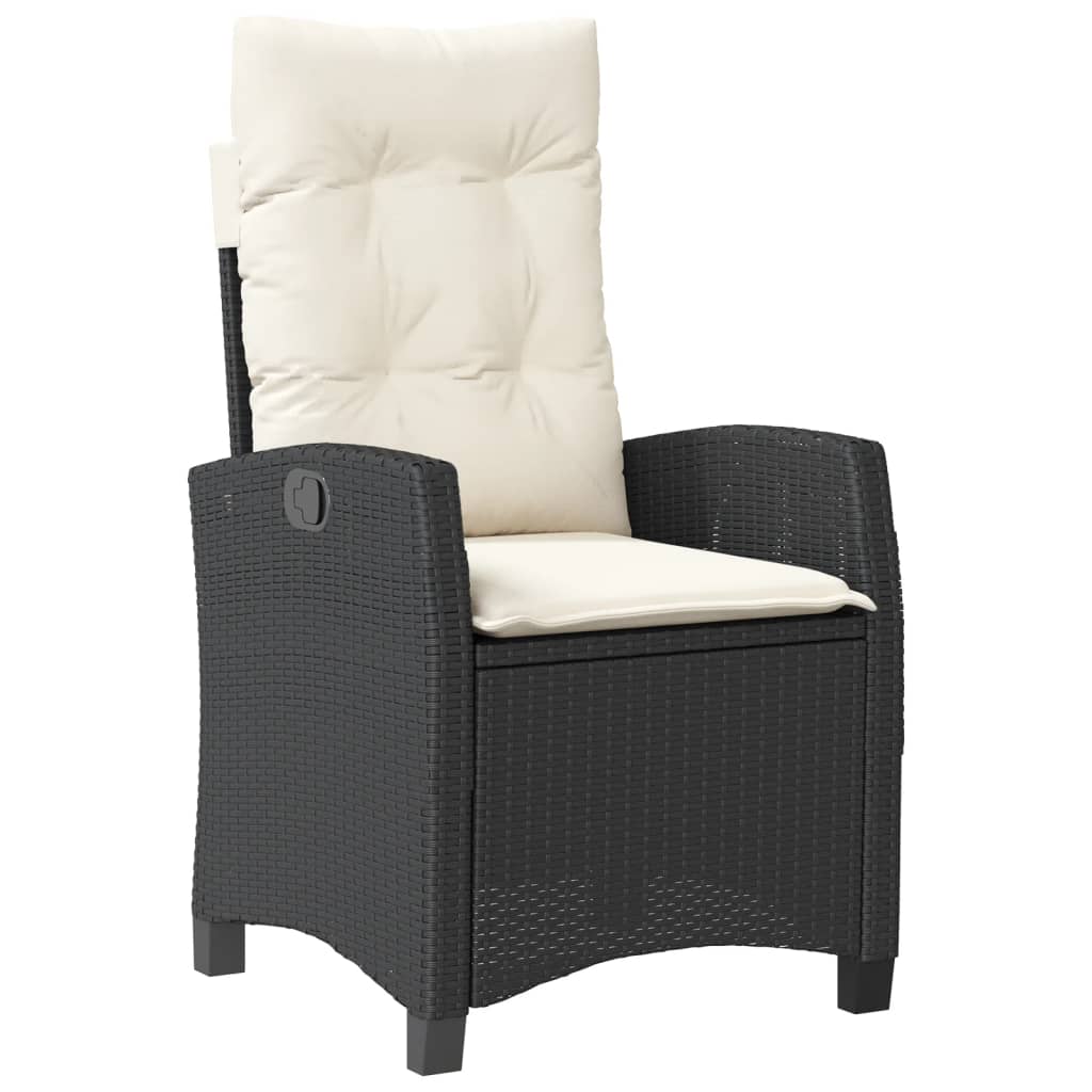 Set da Pranzo da Giardino 5 pz Nero con Cuscini in Polyrattan | homemem39