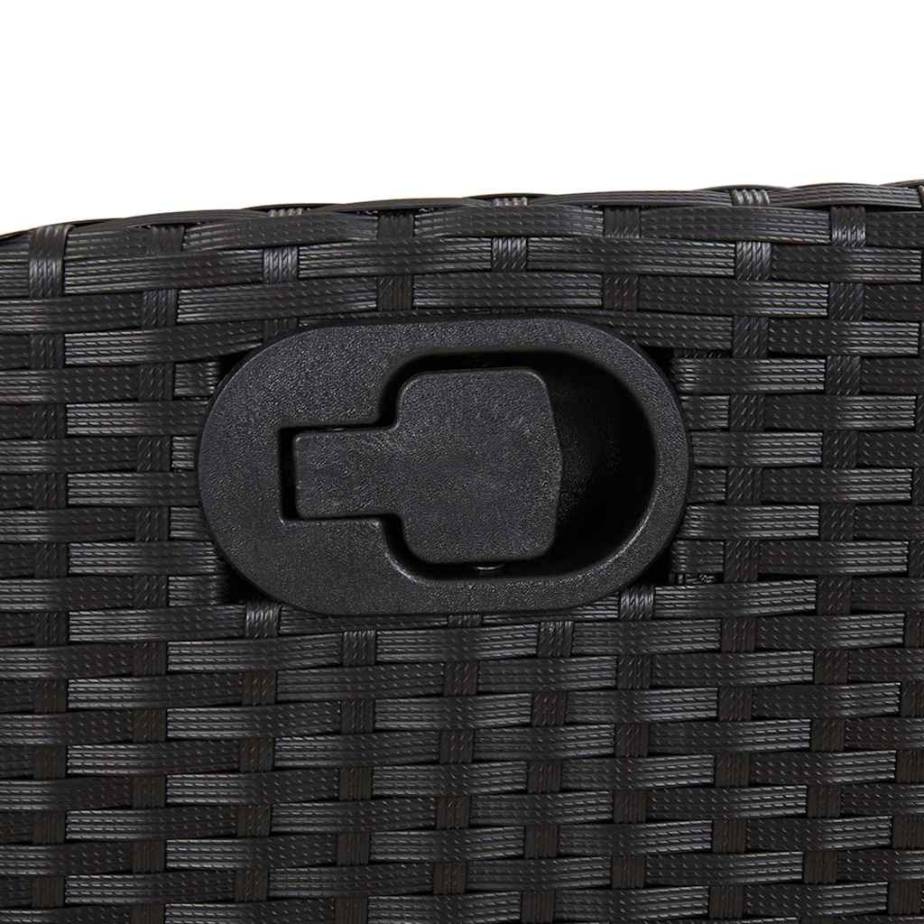 Set da Pranzo da Giardino 7 pz Nero con Cuscini in Polyrattan - homemem39