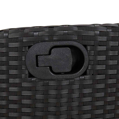 Set da Pranzo da Giardino 7 pz Nero con Cuscini in Polyrattan - homemem39