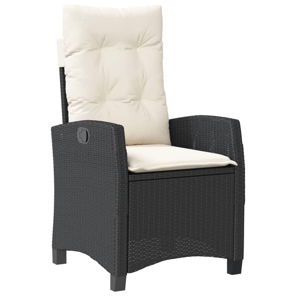 Set da Pranzo da Giardino 5 pz Nero con Cuscini in Polyrattan | homemem39