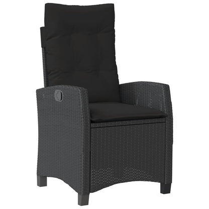 Set da Pranzo da Giardino 5 pz Nero con Cuscini in Polyrattan | homemem39