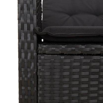 Set da Pranzo da Giardino 5 pz Nero con Cuscini in Polyrattan | homemem39