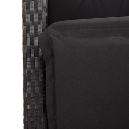 Set da Pranzo da Giardino 5 pz Nero con Cuscini in Polyrattan | homemem39