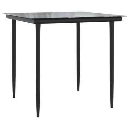 Set da Pranzo da Giardino 5 pz Nero con Cuscini in Polyrattan | homemem39