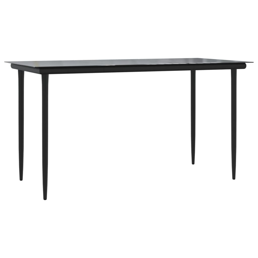 Set da Pranzo da Giardino 5 pz Nero con Cuscini in Polyrattan | homemem39
