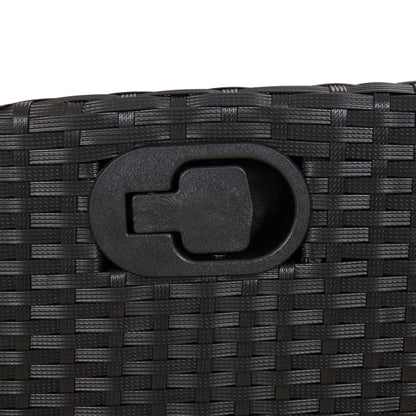 Set da Pranzo da Giardino 7 pz Nero con Cuscini in Polyrattan | homemem39