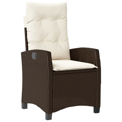 Set da Pranzo da Giardino 5pz con Cuscini in Polyrattan Marrone | homemem39