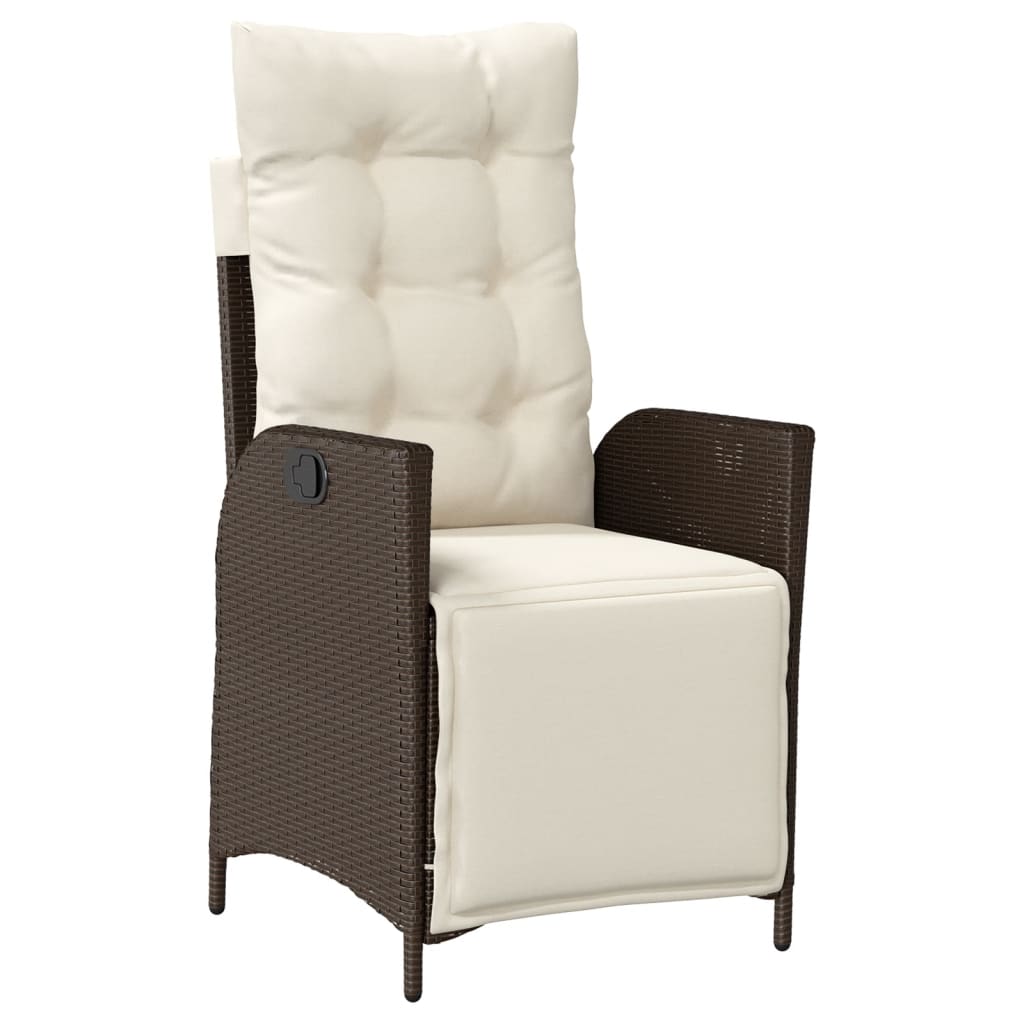 Set da Pranzo da Giardino 9pz con Cuscini Marrone in Polyrattan | homemem39