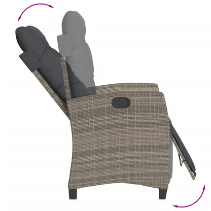 Set da Pranzo da Giardino 5 pz con Cuscini in Polyrattan Grigio | homemem39