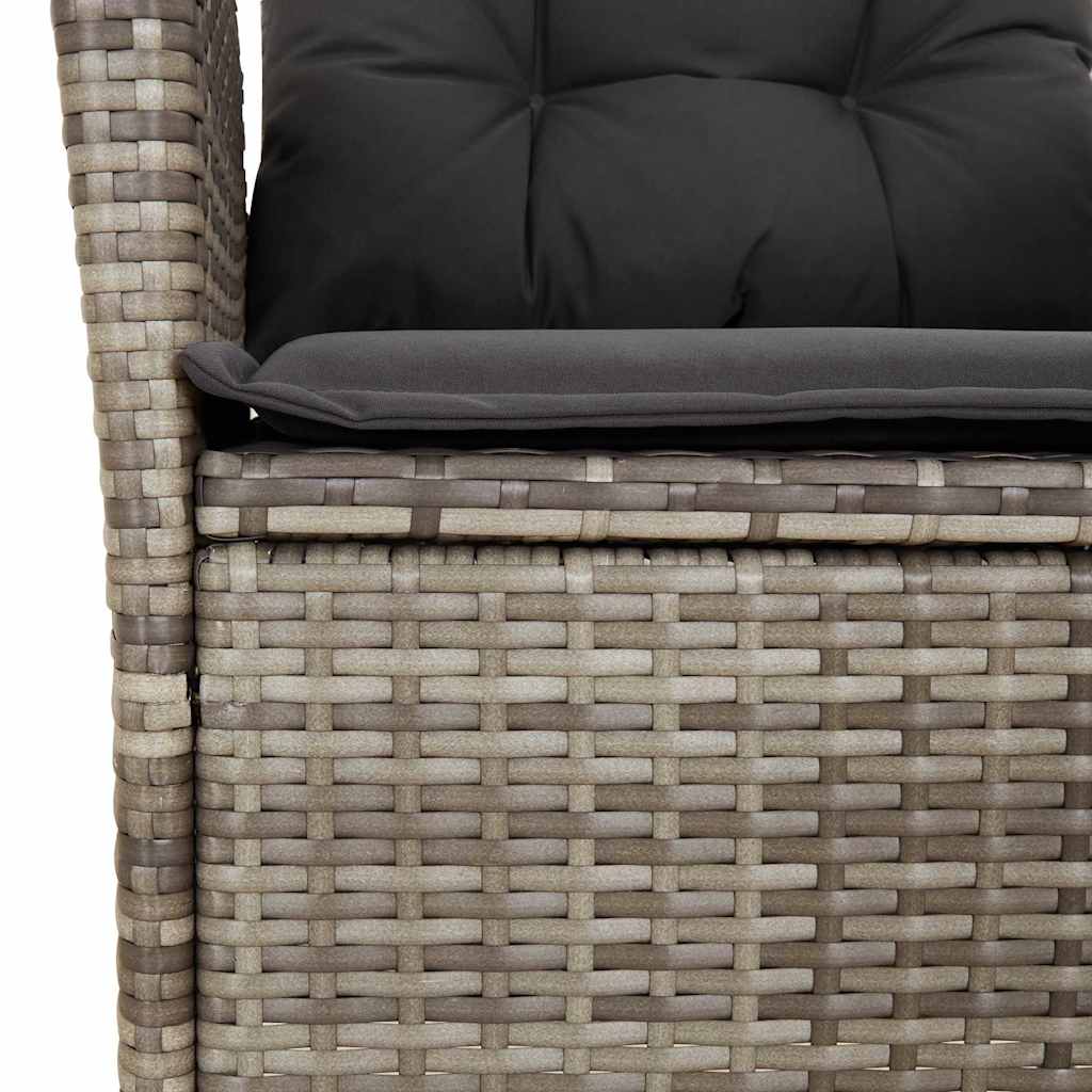 Set da Pranzo da Giardino 5 pz con Cuscini in Polyrattan Grigio - homemem39
