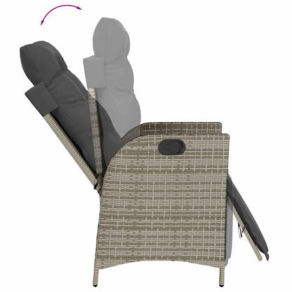 Set da Pranzo da Giardino 9 pz con Cuscini in Polyrattan Grigio - homemem39