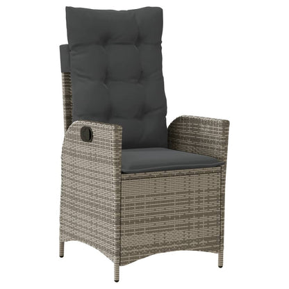Set da Pranzo da Giardino 5 pz con Cuscini in Polyrattan Grigio | homemem39