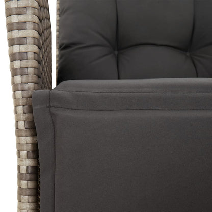 Set da Pranzo da Giardino 9 pz con Cuscini in Polyrattan Grigio | homemem39
