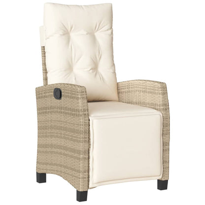 Set da Pranzo da Giardino 5 pz con Cuscini Beige in Polyrattan | homemem39