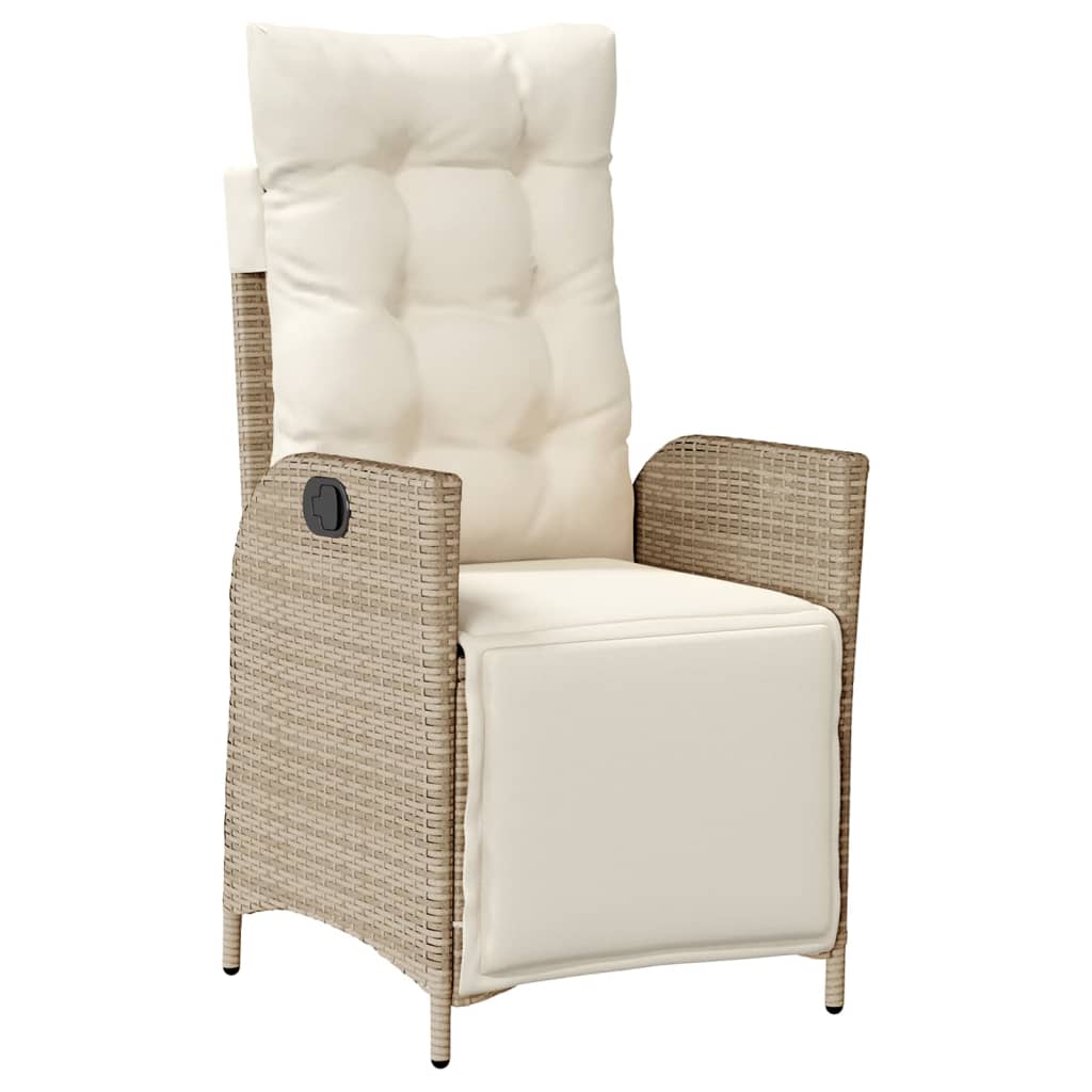 Set da Pranzo da Giardino 7 pz con Cuscini Beige in Polyrattan | homemem39