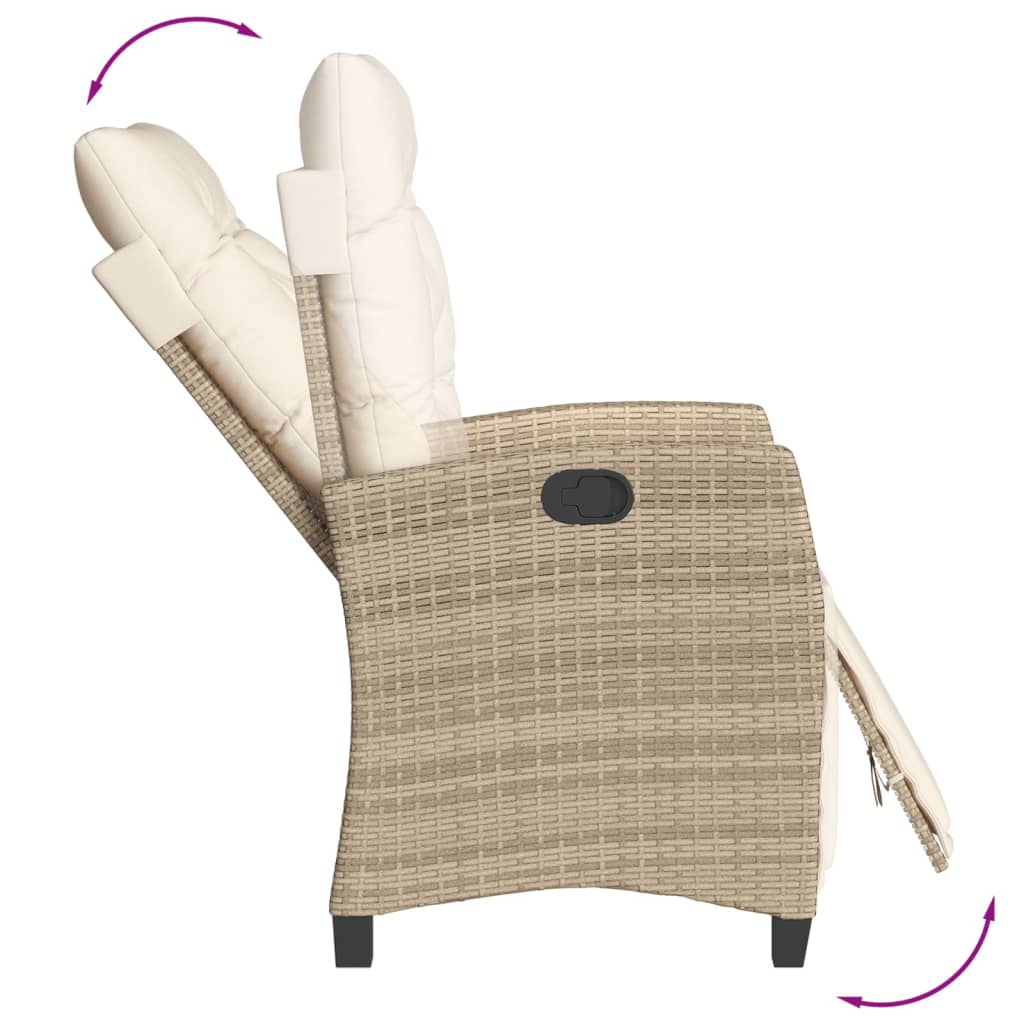 Set da Pranzo da Giardino 5 pz con Cuscini Beige in Polyrattan | homemem39