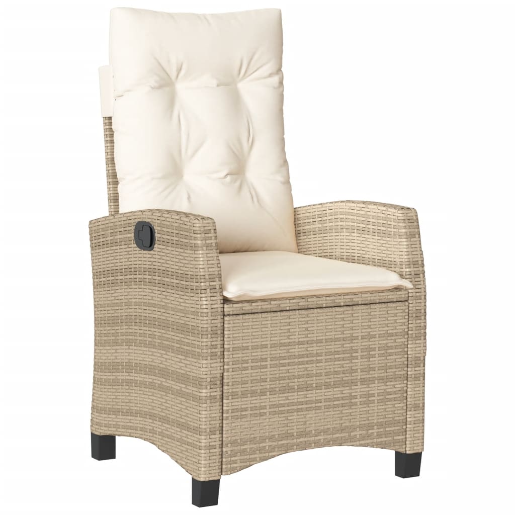 Set da Pranzo da Giardino 5 pz con Cuscini Beige in Polyrattan - homemem39