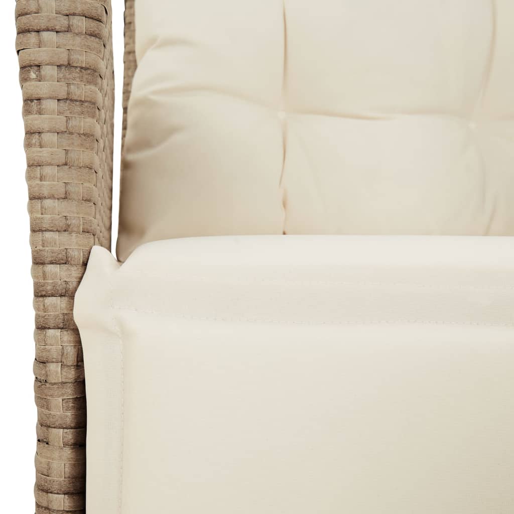 Set da Pranzo da Giardino 9 pz con Cuscini Beige in Polyrattan | homemem39