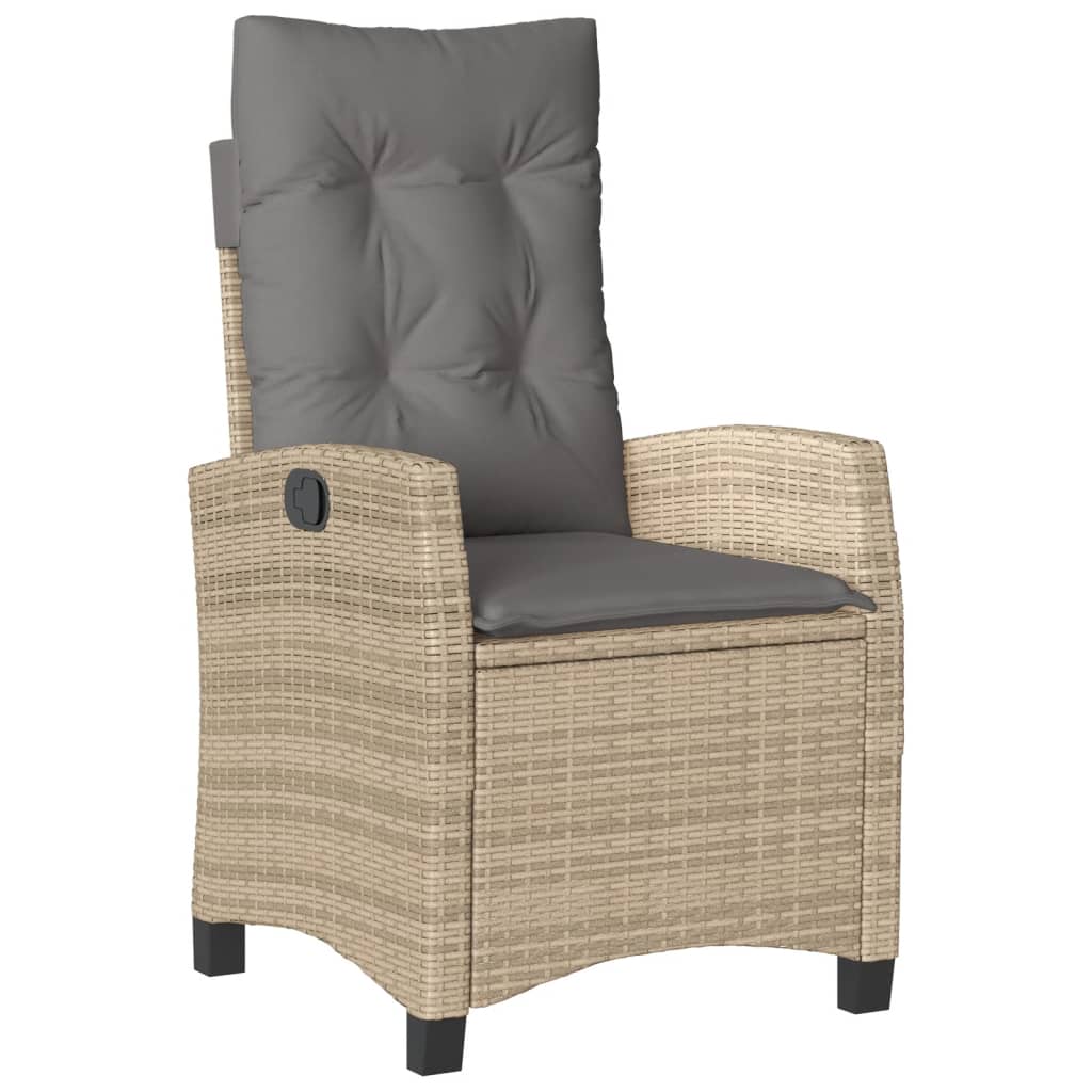 Set da Pranzo da Giardino 3 pz con Cuscini Beige in Polyrattan | homemem39