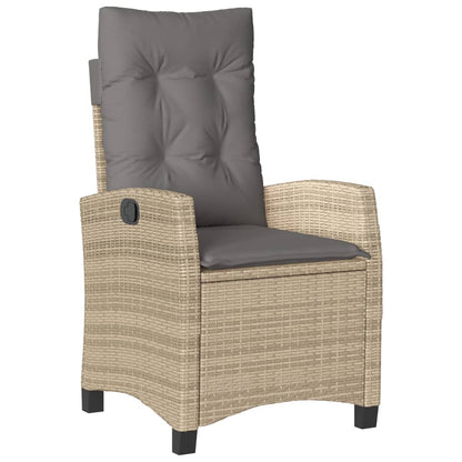 Set da Pranzo da Giardino 5 pz con Cuscini Beige in Polyrattan | homemem39