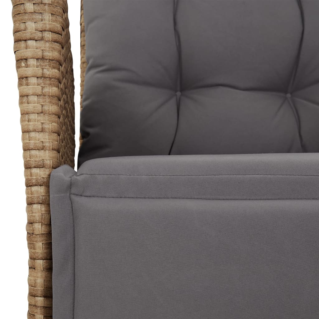 Set da Pranzo da Giardino 9 pz con Cuscini Beige in Polyrattan - homemem39