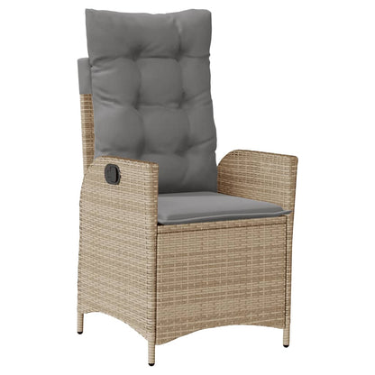 Set da Pranzo da Giardino 9 pz con Cuscini Beige in Polyrattan | homemem39