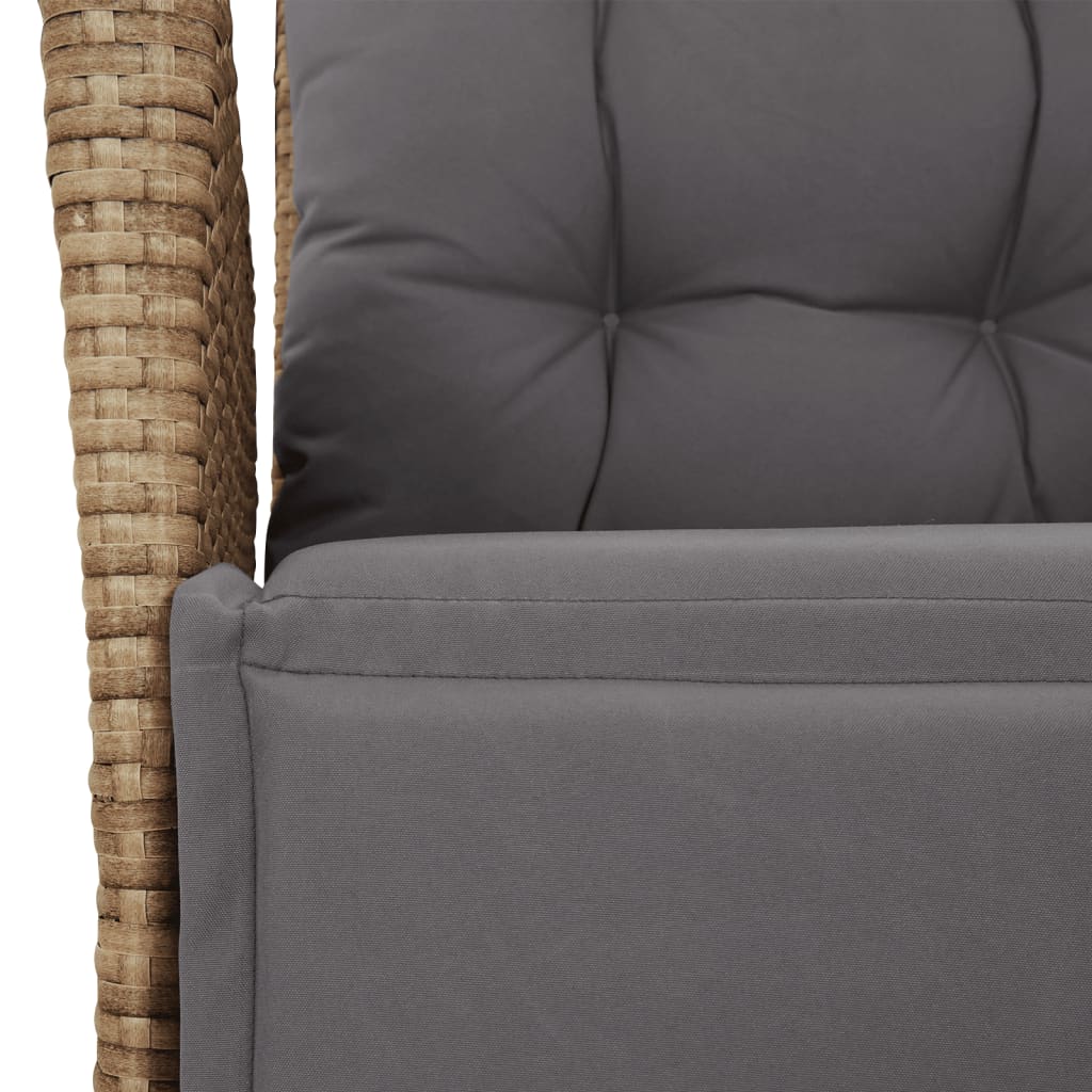 Set da Pranzo da Giardino 9 pz con Cuscini Beige in Polyrattan | homemem39