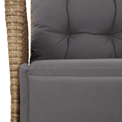 Set da Pranzo da Giardino 9 pz con Cuscini Beige in Polyrattan | homemem39