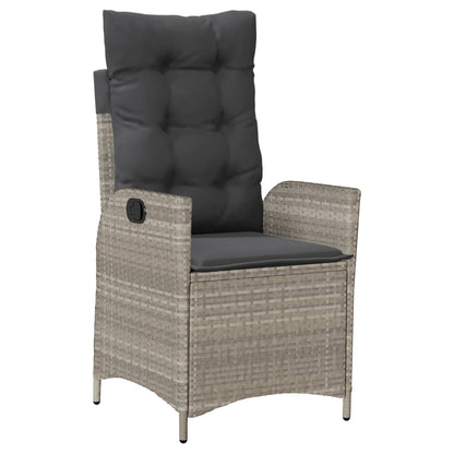 Set Pranzo da Giardino 5pz con Cuscini Grigio Chiaro Polyrattan | homemem39