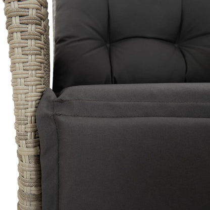Set Pranzo da Giardino 9pz con Cuscini Grigio Chiaro Polyrattan | homemem39