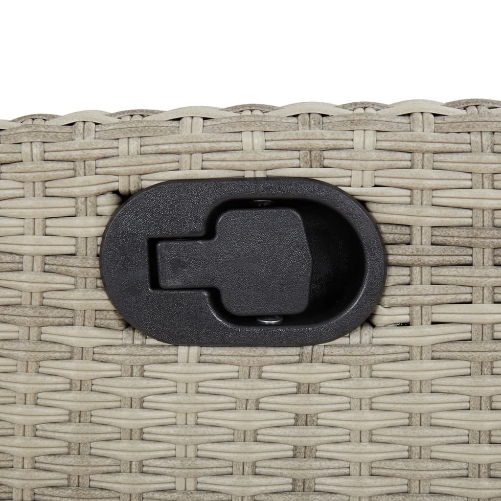 Set Pranzo da Giardino 9pz con Cuscini Grigio Chiaro Polyrattan | homemem39