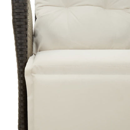 Set da Pranzo da Giardino 5 pz Nero con Cuscini in Polyrattan | homemem39