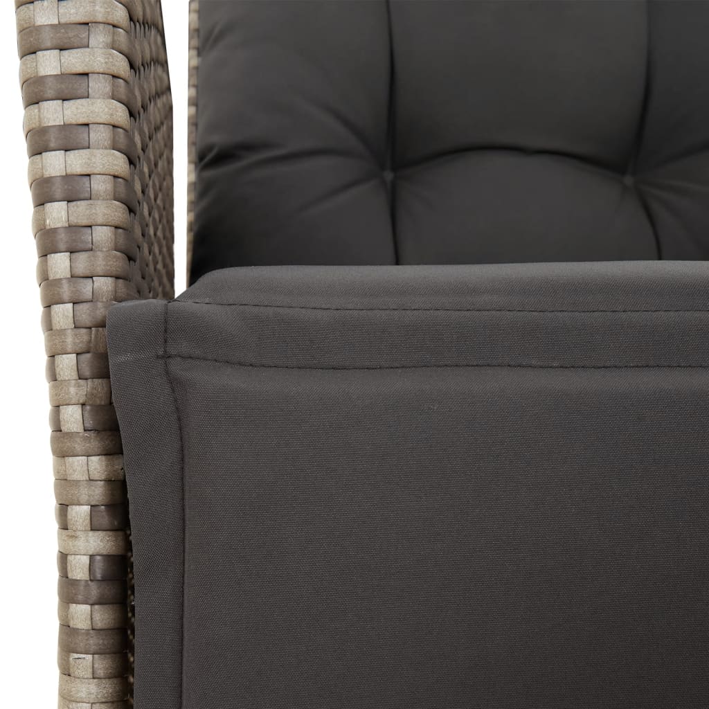 Set da Pranzo da Giardino 7 pz con Cuscini in Polyrattan Grigio | homemem39