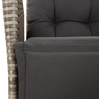 Set da Pranzo da Giardino 9 pz con Cuscini in Polyrattan Grigio - homemem39