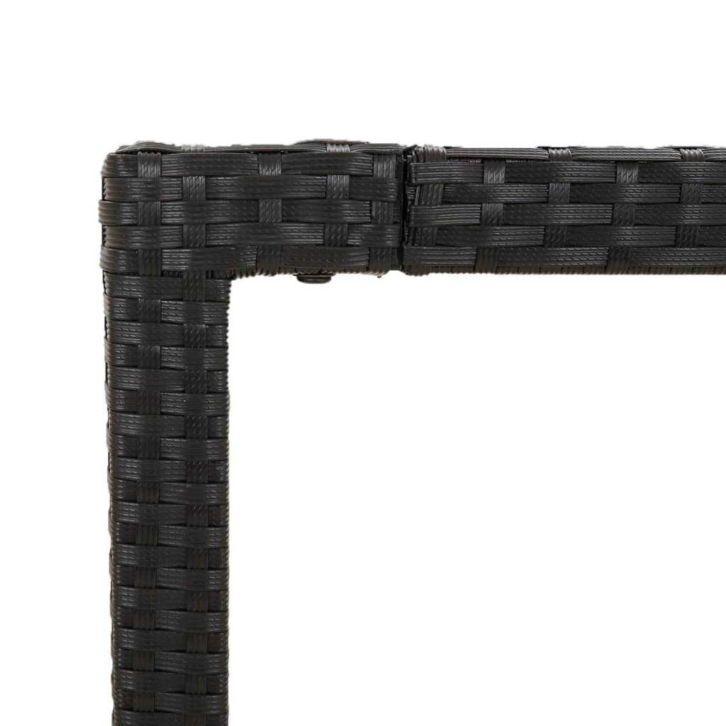 Set da Pranzo da Giardino 3 pz con Cuscini Nero in Polyrattan | homemem39