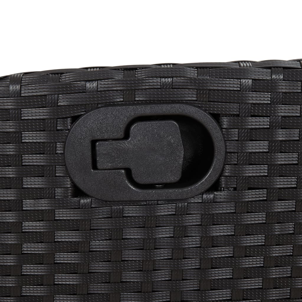 Set da Pranzo da Giardino 7 pz Nero con Cuscini in Polyrattan | homemem39