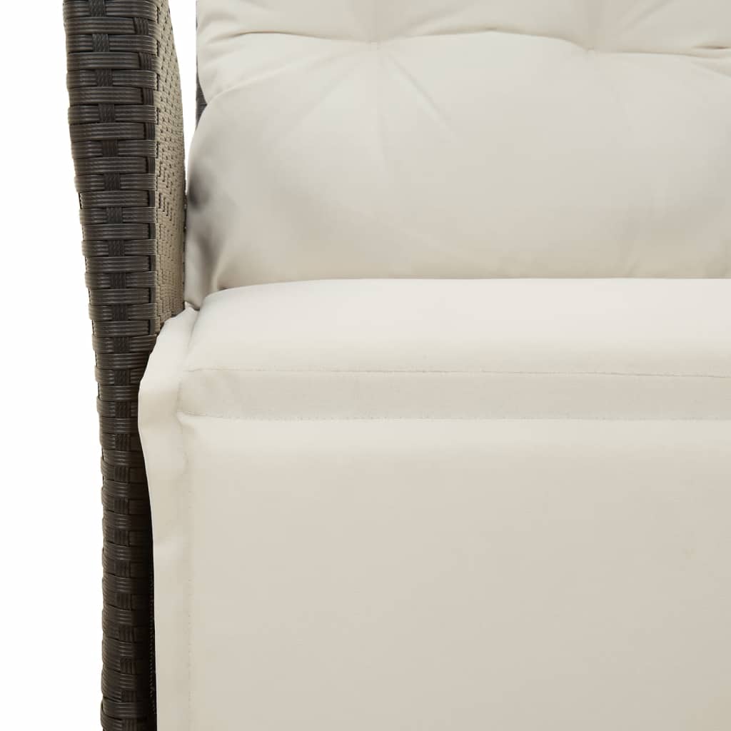 Set da Pranzo da Giardino 9 pz con Cuscini Nero in Polyrattan | homemem39
