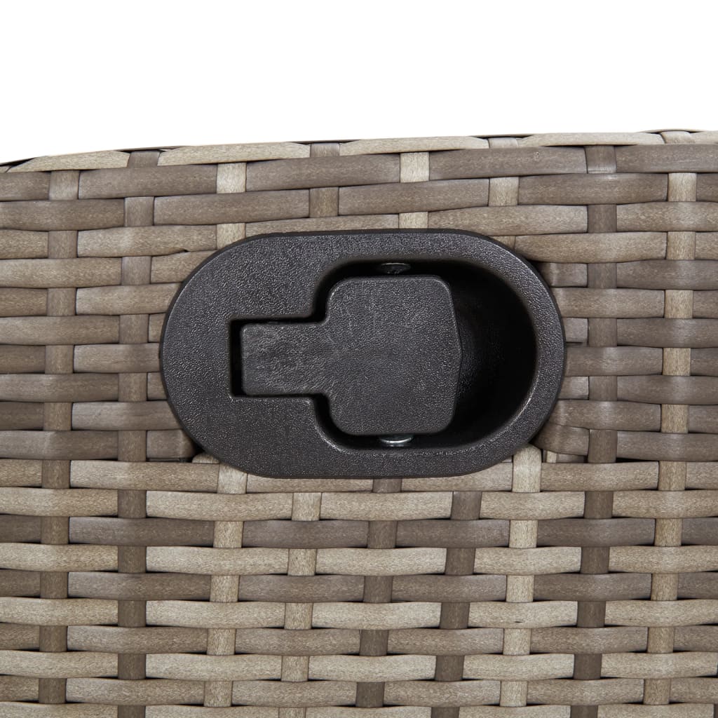 Set da Pranzo da Giardino 3 pz con Cuscini in Polyrattan Grigio - homemem39